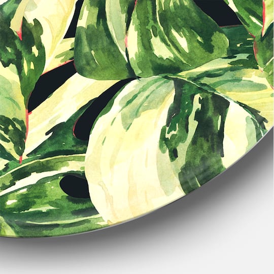 Designart - Natural Leaves Exotic On Dark II